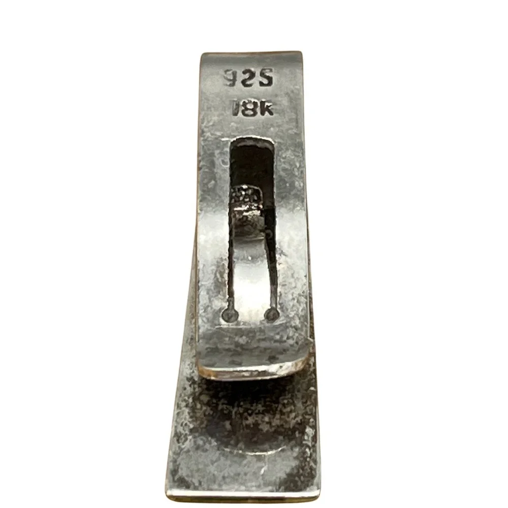 Vtg 925 Tie Clip 18k Gold Sterling Silver‎ Peru/Mexico Bird Snake Motif 1.25